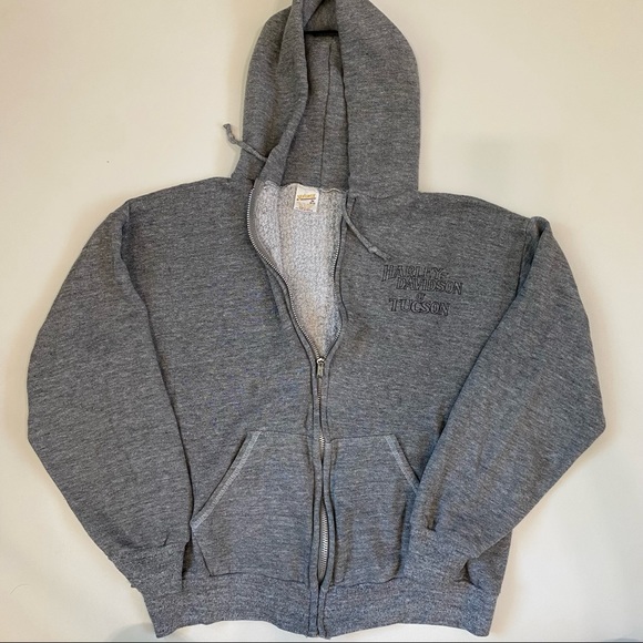 Vintage 1980s Harley Davidson Zip Up Hoodie Sweatshirt - Picture 6 of 9